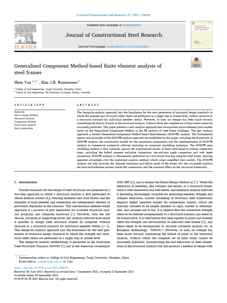 GCM-FE Analysis for Steel Frames | PDF | Strength Of Materials | Beam ...