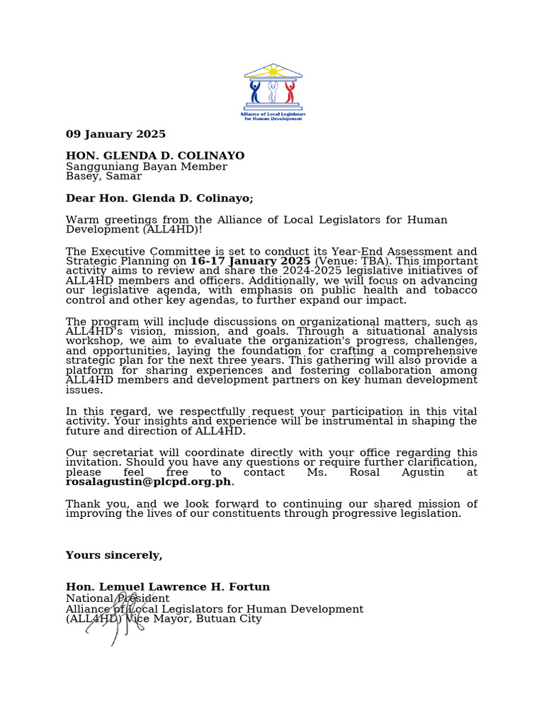 ALL4HD Year-End Assessment Invitation | PDF