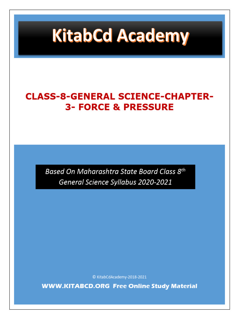 Ch3 Kitabcd Class 8 MSBHSE Science Notes | PDF | Buoyancy | Force