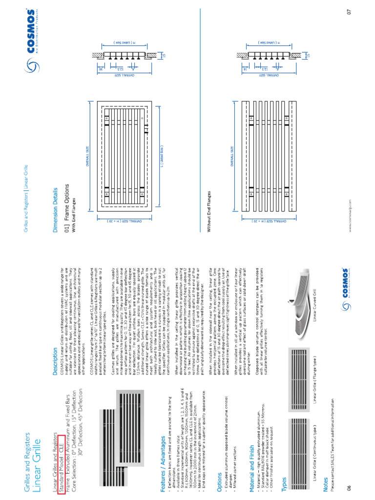 Cosmos Air Distribution Products - Grilles and Registers | PDF