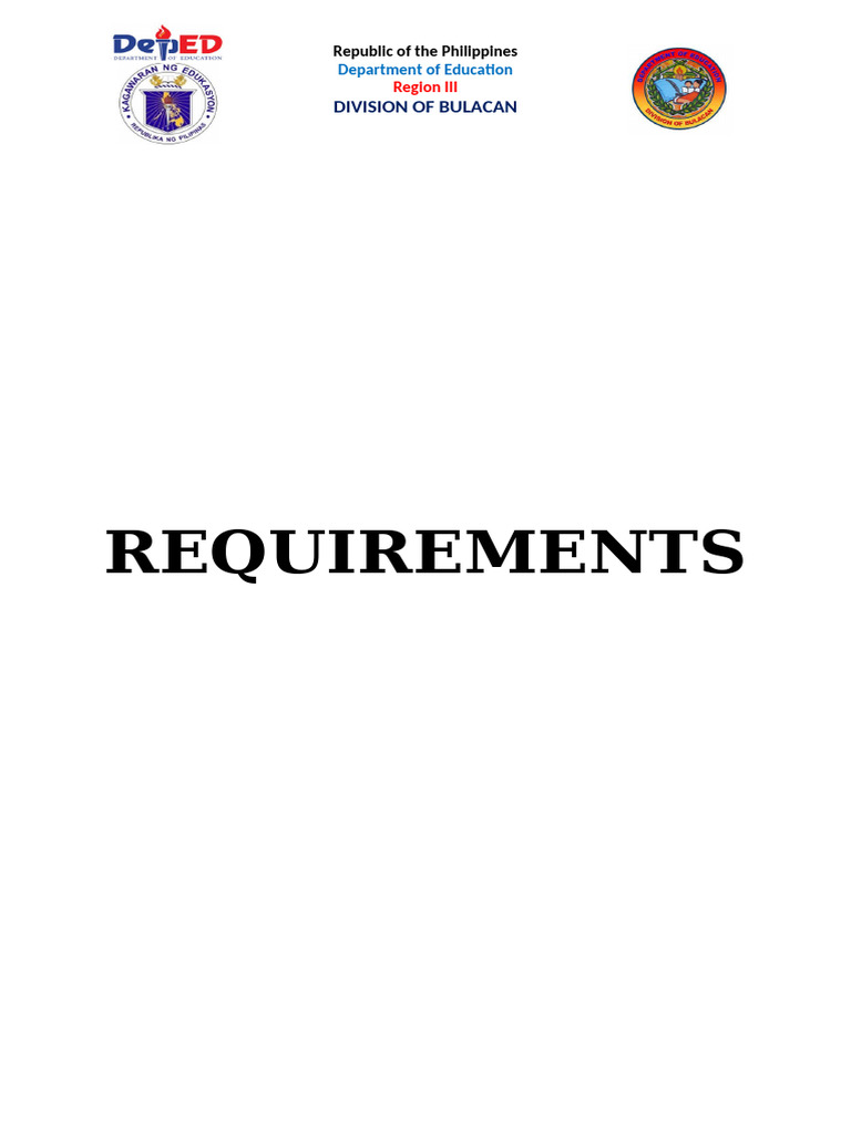 Bulacan DepEd Document Requirements | PDF | Government