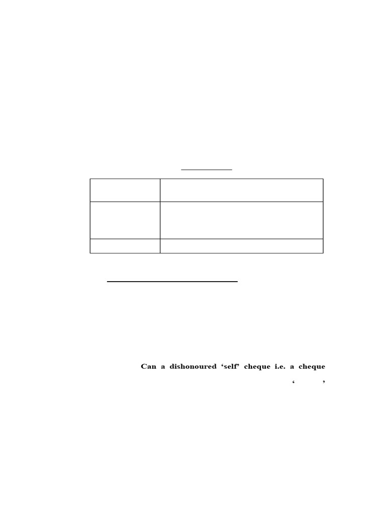 Self Cheque and Criminal Liability | PDF | Negotiable Instrument | Cheque