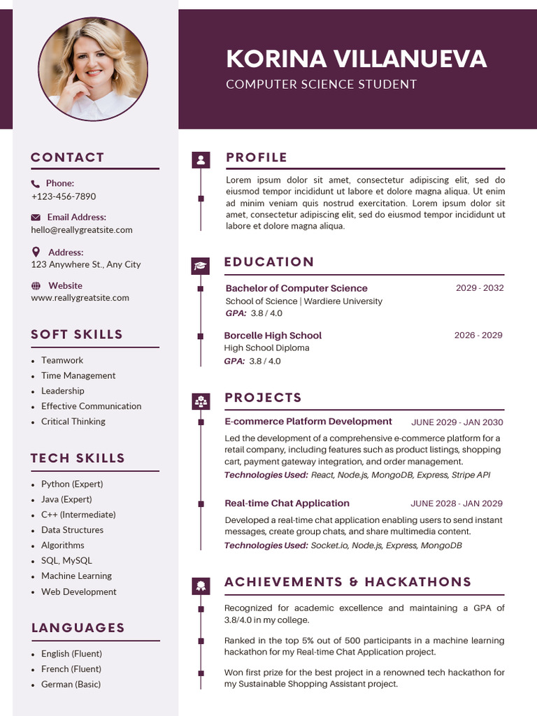 Computer Science Student Profile | PDF | Information Technology ...
