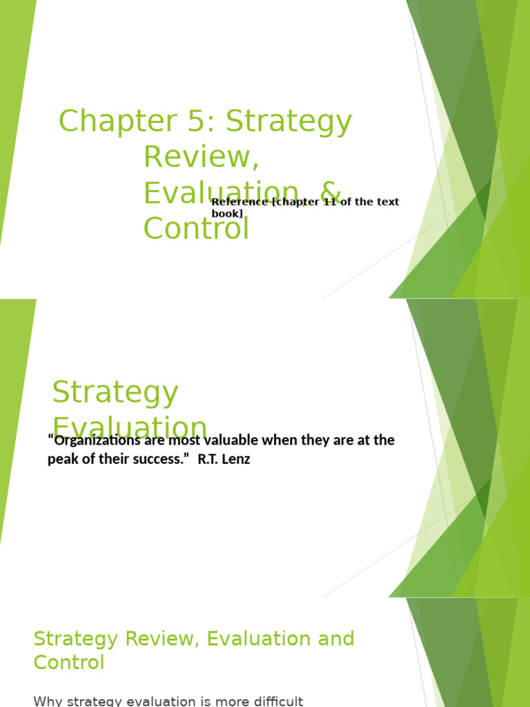 Chapter 5 Strategy Review Evaluation and Control1 | PDF | Evaluation ...