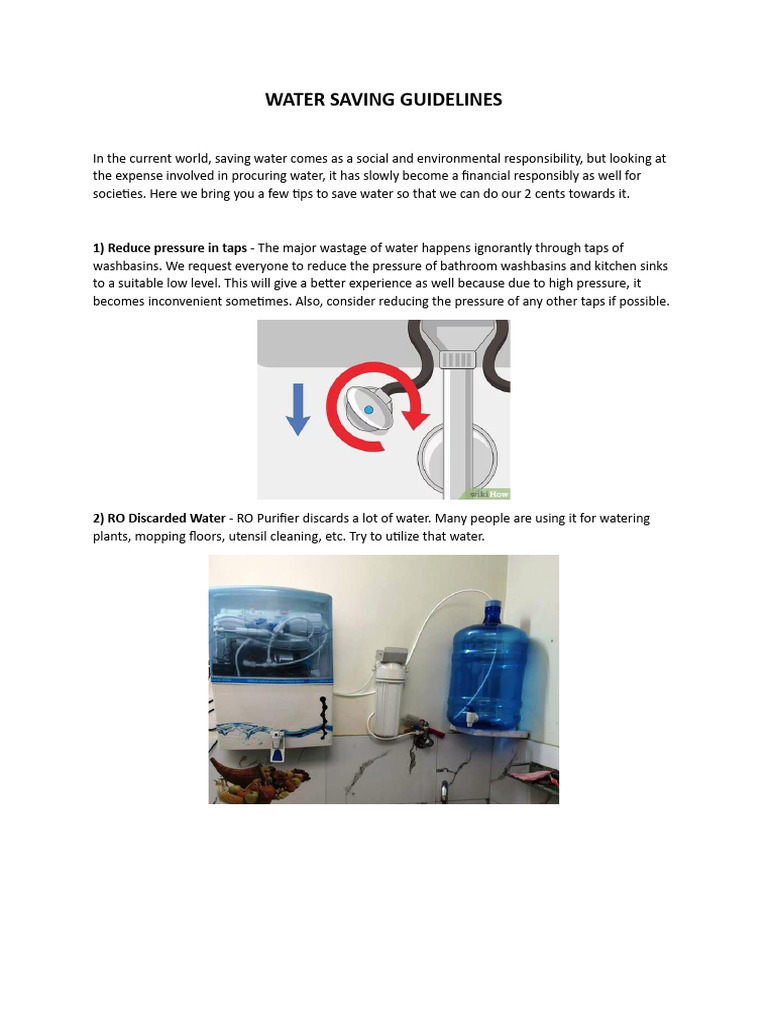Water Saving Guidelines | PDF