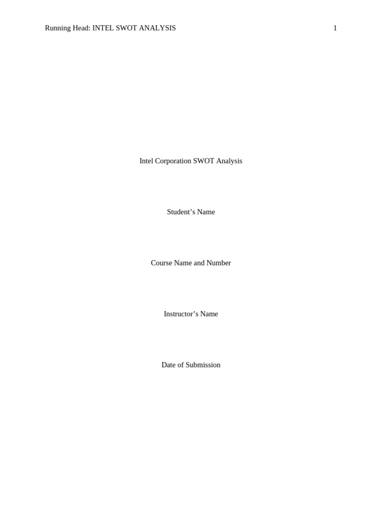 Intel SWOT Analysis 2025 Overview | PDF | Intel | Computer Hardware