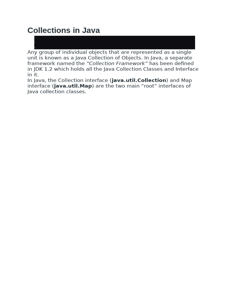 Java Collection Framework Overview | PDF