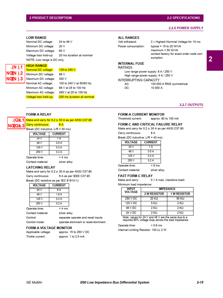 GE Multilin B90 Bus Differential Specs | PDF | Power Supply | Computer ...