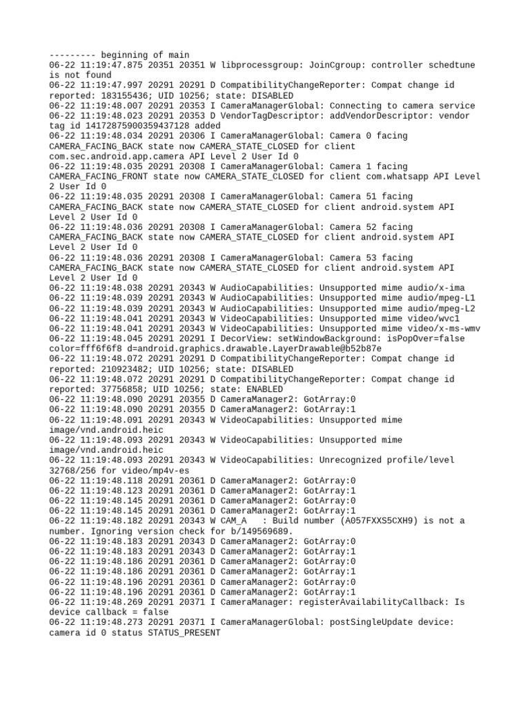 Camera State and Compatibility Logs | PDF | Software | System Software