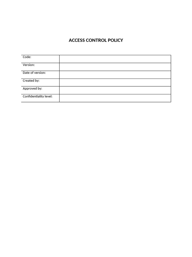 Access Control Policy Overview | PDF | User (Computing) | Password