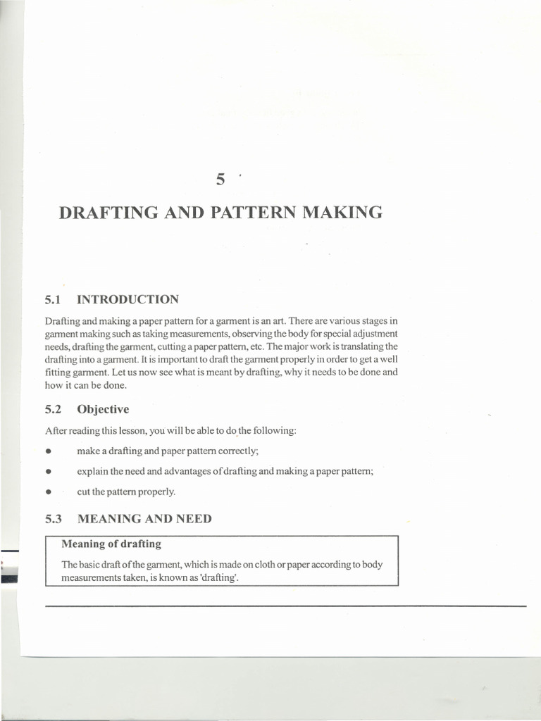 Drafting and Pattern Making Basics | PDF | Clothing