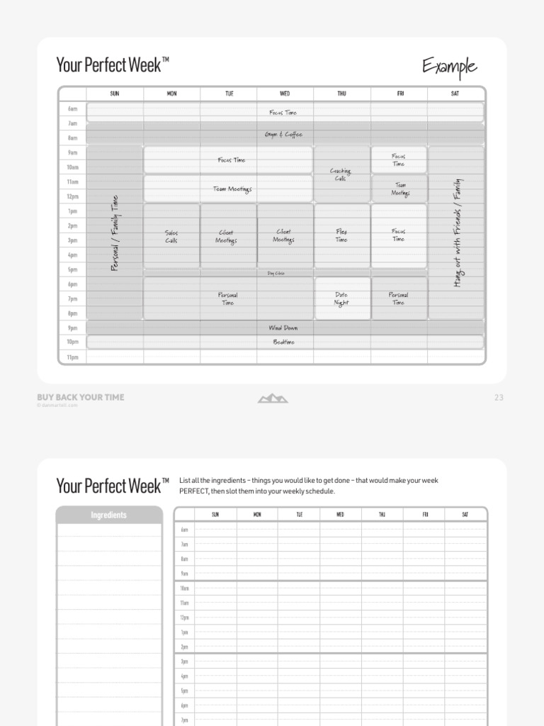 Your Perfect Week Template | PDF