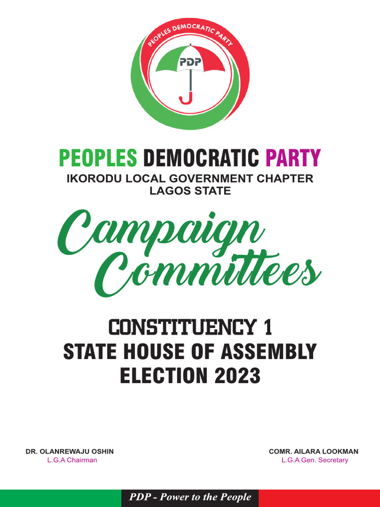 PDP Campaign Committee-1 | PDF | Governance | Meetings