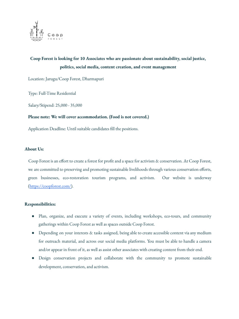 JD-Field Associate at Coop Forest | PDF