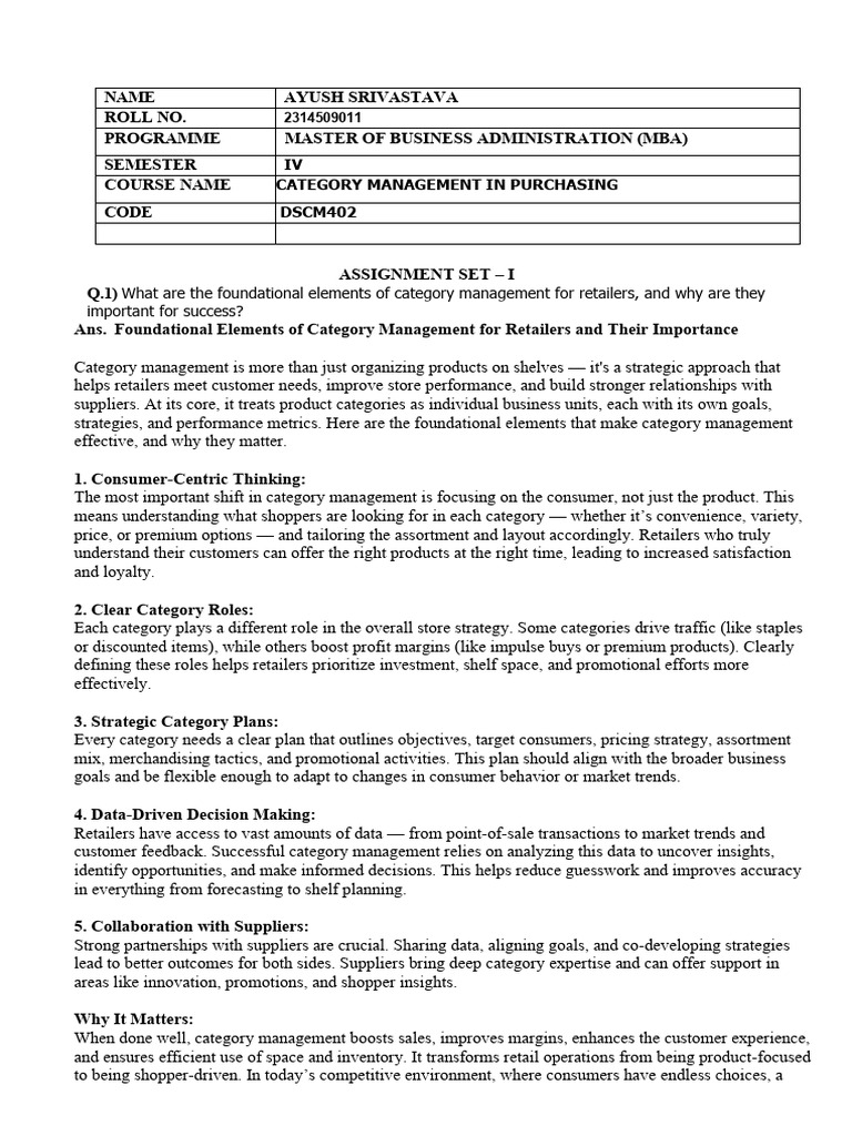 Category Management Essentials for Retailers | PDF | Retail | Supply Chain