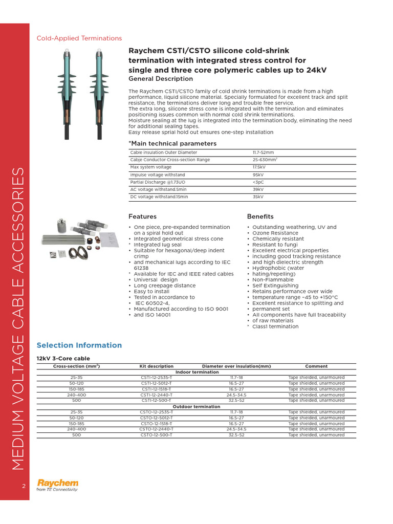 Medium Voltage Cable Terminations Guide | PDF | Insulator (Electricity ...