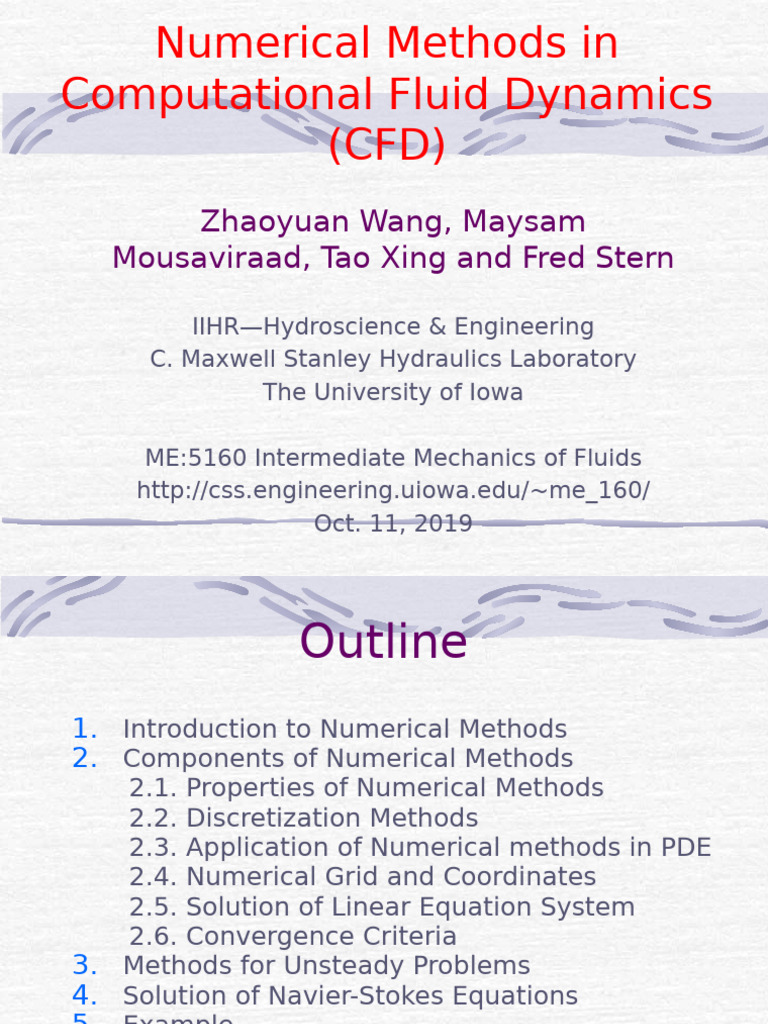 Numerical Methods for CFD Analysis | PDF | Navier–Stokes Equations ...