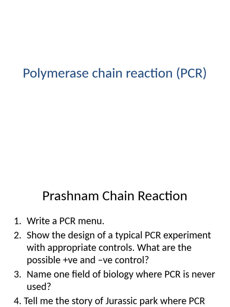 PCR Techniques and Applications Overview | PDF | Polymerase Chain ...