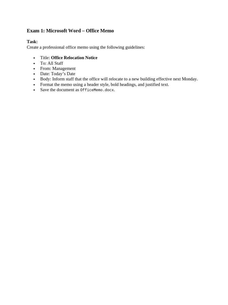 Office Relocation Memo Template | PDF