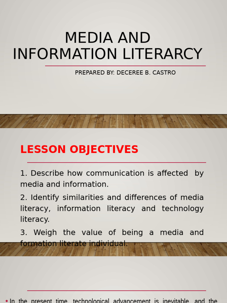 Understanding Media Literacy Essentials | PDF | Information | Literacy
