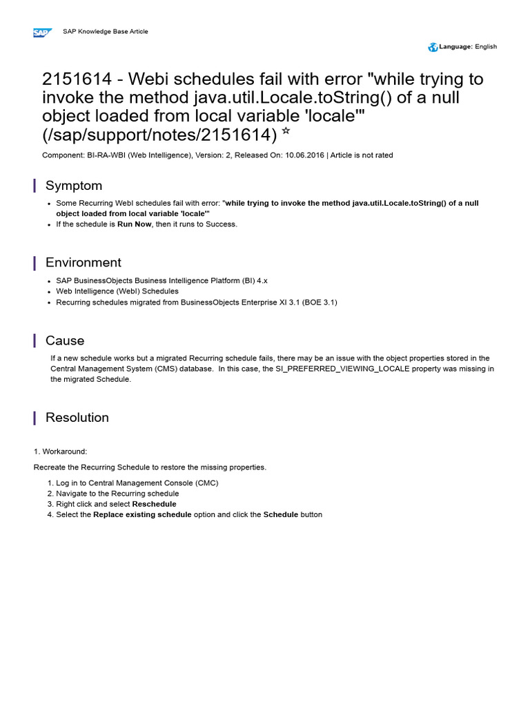 2151614_Webi_schedules_fail_with_error_while_trying_to_invoke_the | PDF ...