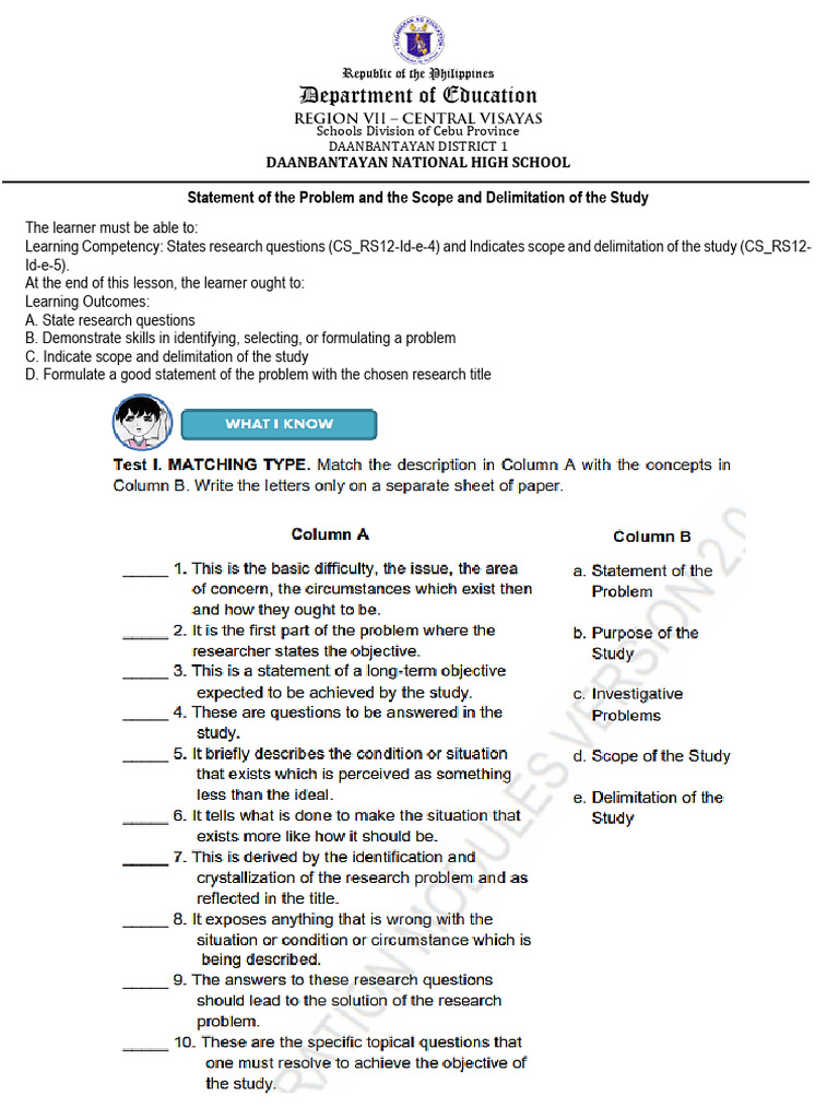 Research Problem Statement Guide | PDF | Methodology | Learning