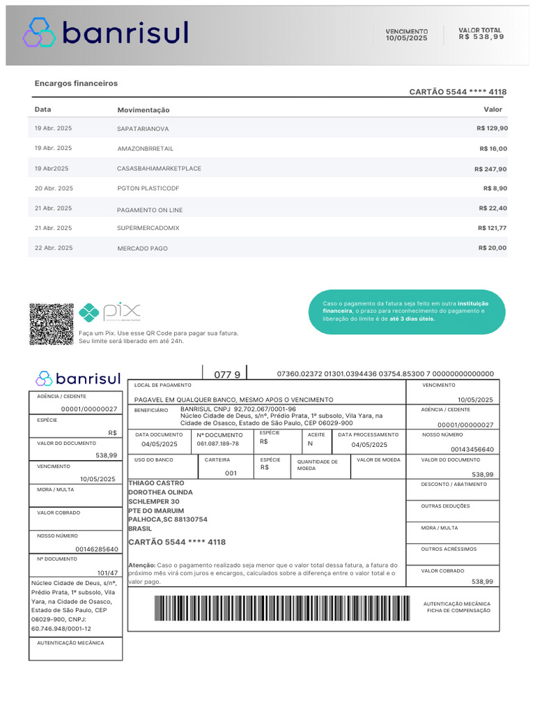 Cuid A Thiago 04 | PDF | Dinheiro | Bancos