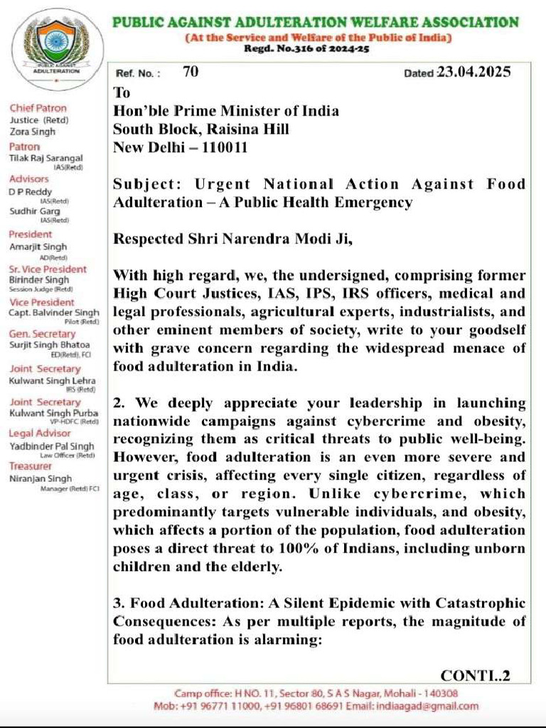 Letter To Hon, Ble Prime Minister | PDF