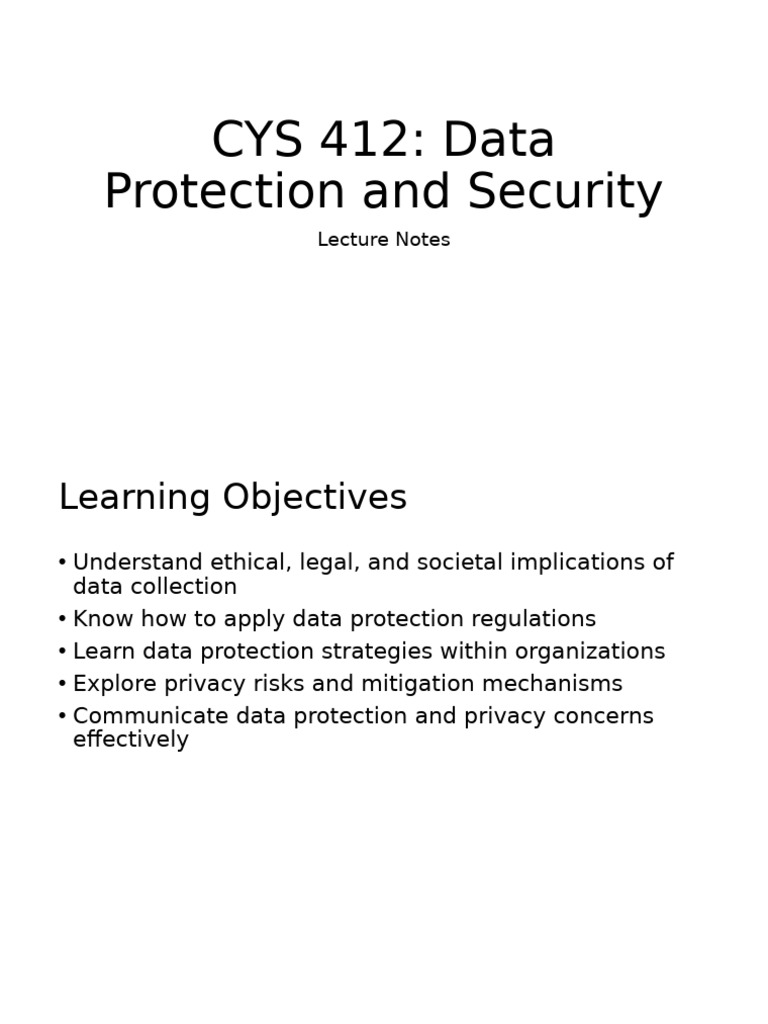 Data Protection and Privacy Overview | PDF | Computer Security | Security