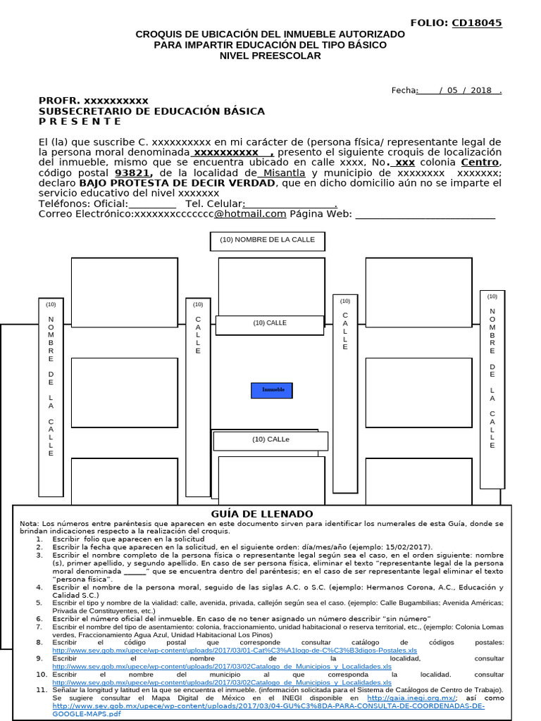 Croquis de Ubicación Inmueble Educativo | PDF