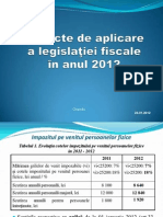 Aspecte de Aplicare a Legislatiei Fiscale in Anul 2012