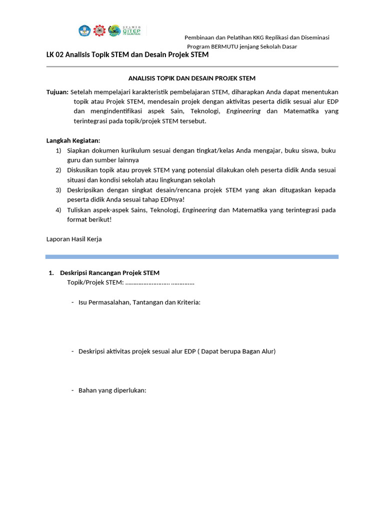 Desain Projek STEM untuk SD | PDF