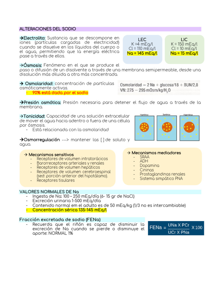 Alteraciones del Sodio en el Cuerpo | PDF | Sodio