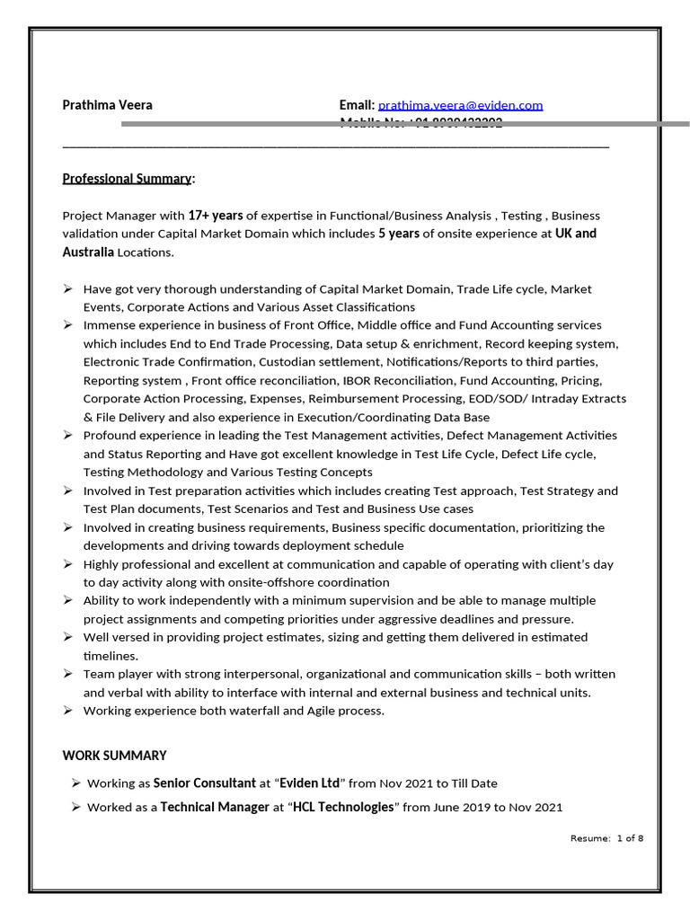 Prathima CV 17 Yrs - Capital Market - BA - Testing | PDF | Cloud ...