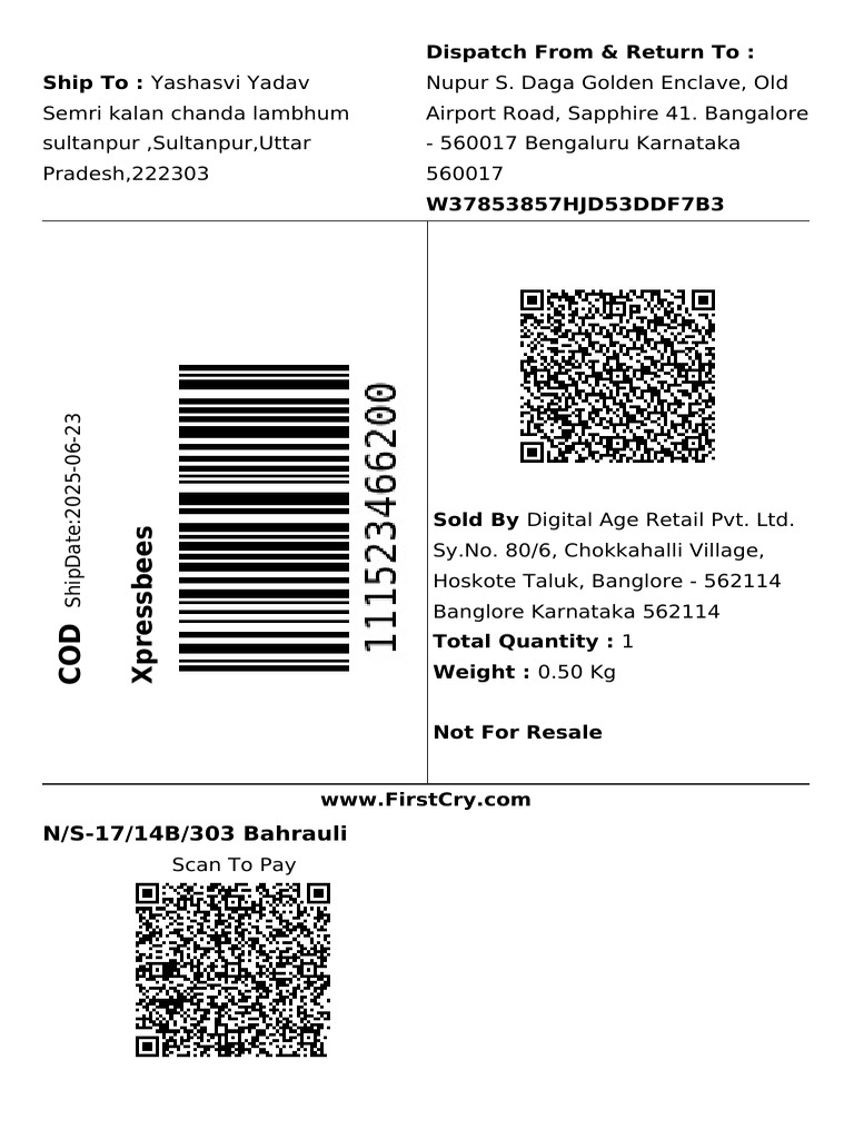 Scan To Pay Shipping Details | PDF