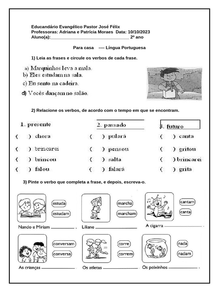 Atividades de Língua Portuguesa 2º Ano | PDF