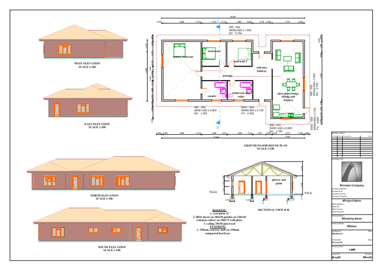 Ground Floor House Plan and Elevations | PDF | Home | Building Engineering