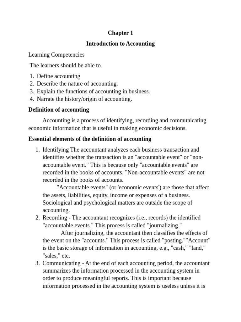 Introduction to Accounting Basics | PDF | Bookkeeping | Information