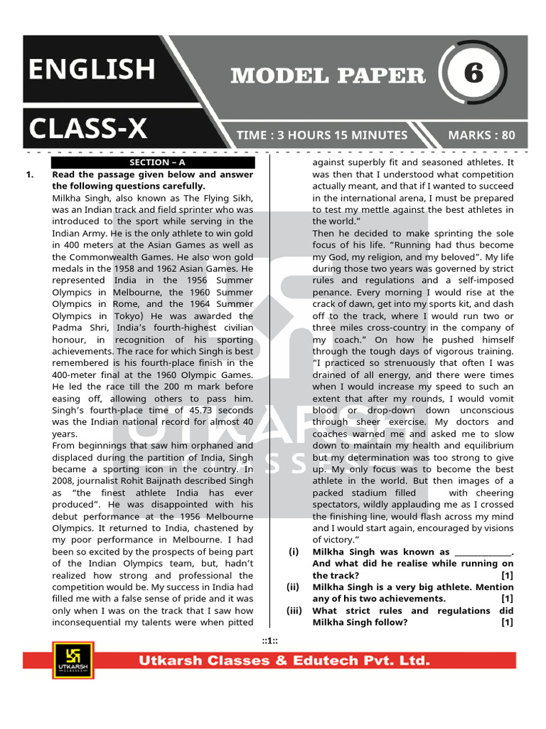 Model Paper 06 | PDF | Enlightenment In Buddhism