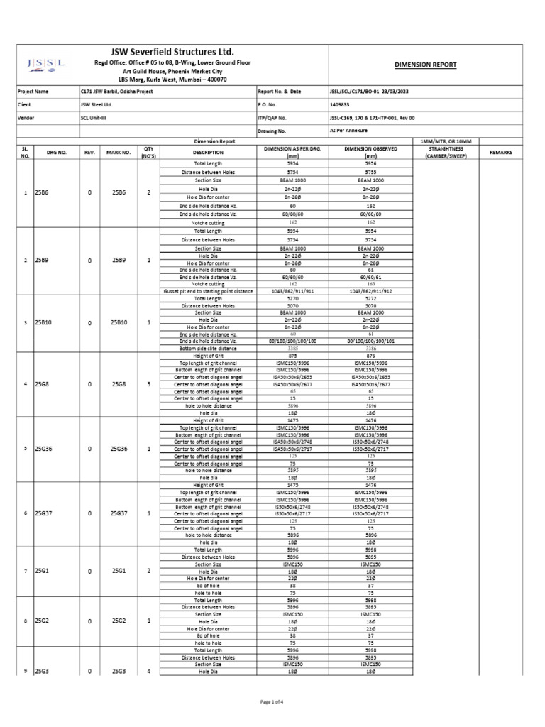 Load 20 Dimension Report | PDF | Physical Quantities | Geometric ...