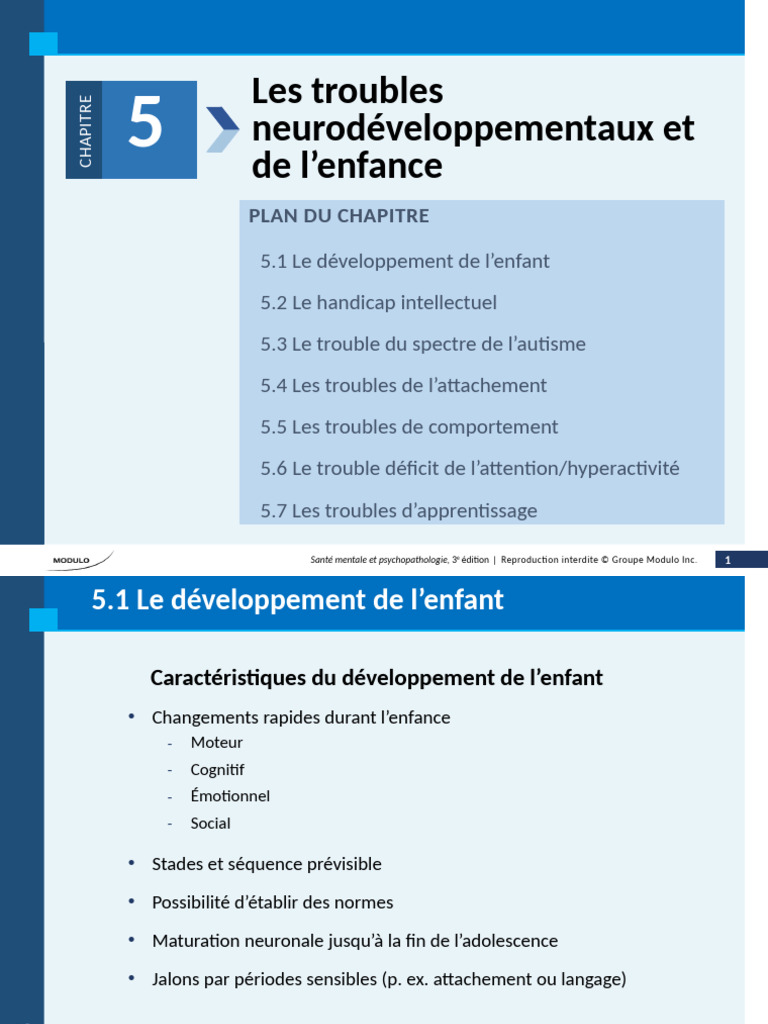 Troubles neurodéveloppementaux chez l'enfant | PDF | Trouble du déficit ...