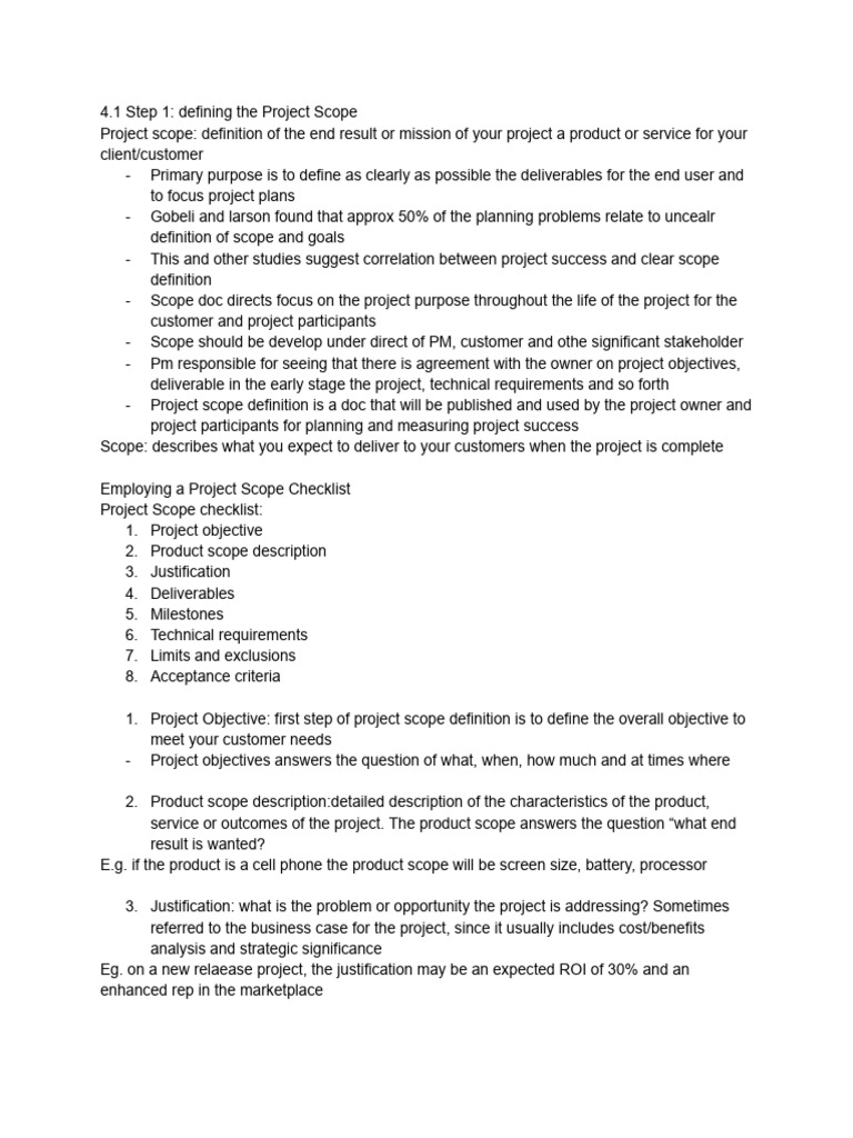 Chapter 4 Defining The Project 1 PDF | PDF