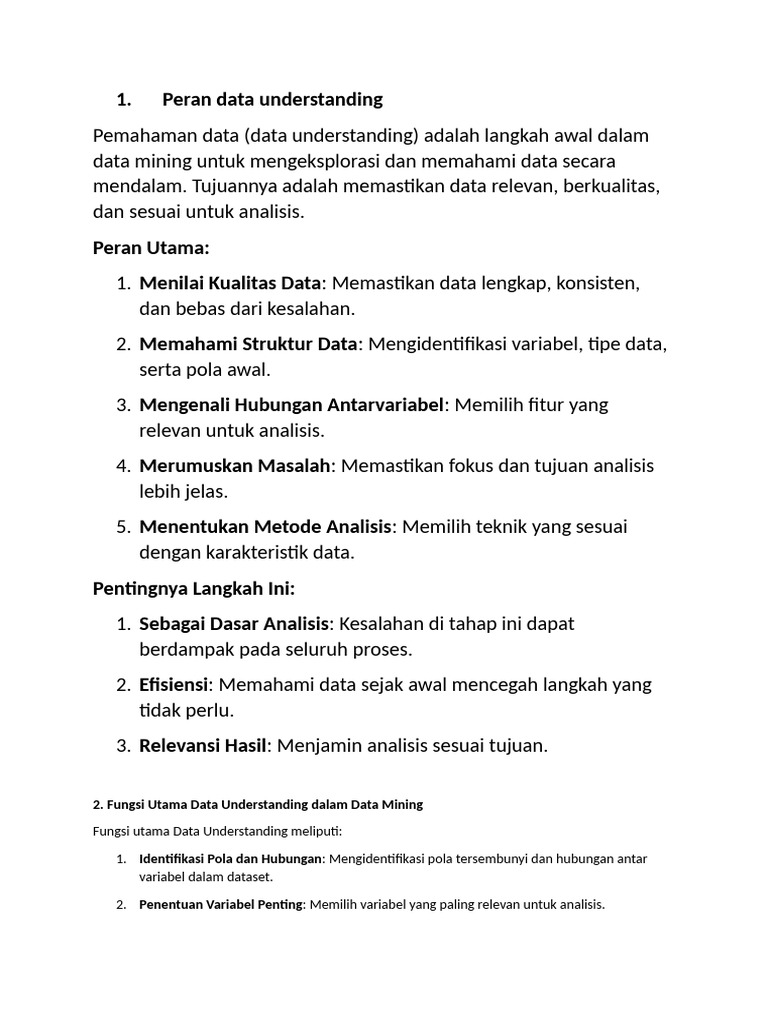 Peran Data Understanding dalam Data Mining | PDF