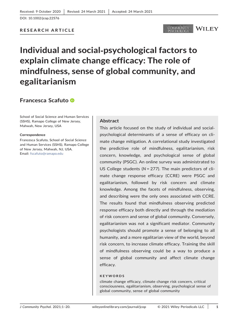 Individual and Social Psychological Factors To Explain Climate Change ...