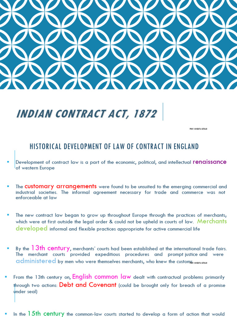 Overview of Indian Contract Act 1872 | PDF | Offer And Acceptance | Law ...