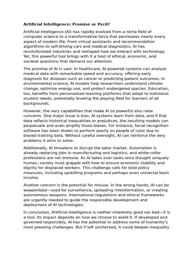 Artificial Intelligence Promise or Peril | PDF | Artificial ...