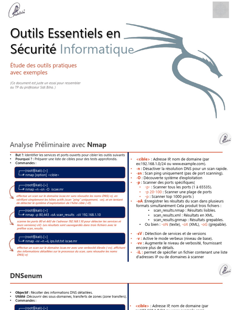 Outils de Sécurité Informatique Essentiels | PDF | Système de noms de ...