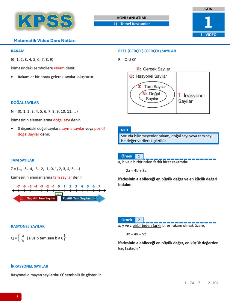 1-) TEMEL KAVRAMLAR - 1. Video | PDF