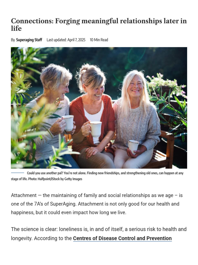 Connections - Forging Meaningful Relationships Later in Life ...