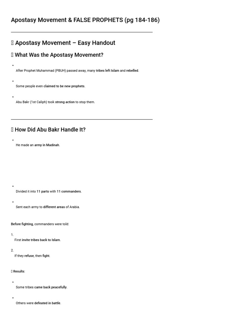 Apostasy Movement & FALSE PROPHETS (PG 184-186) | PDF | Muhammad ...
